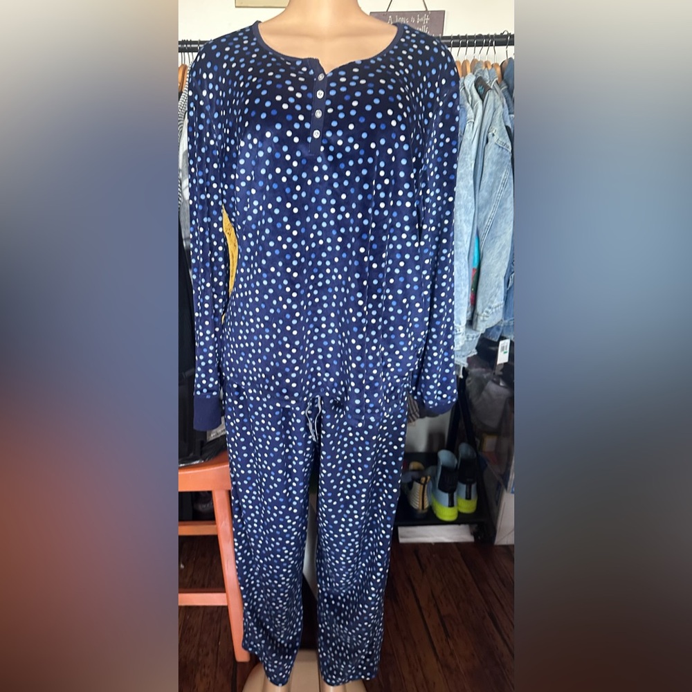Nautica Navy and White Dot Pajama Set - Picture 4 of 5